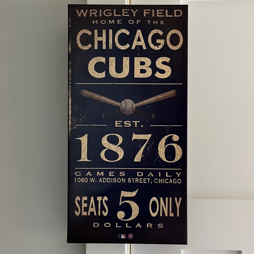 Chicago Cubs Wrigley Field Canvas Art Decor Print Vintage Look 20” x 9.5”